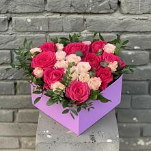 Цветочная композиция из Розы в коробке в Пригорске