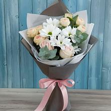 Букет цветов из:  Хризантемы и Розы в Пригорске