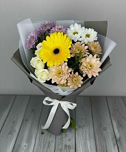 Букет цветов из:  Розы, Герберы и Хризантемы в Пригорске