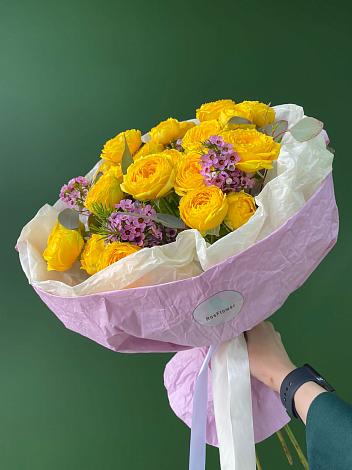 Букет Кустовые желтые розы в Пригорске