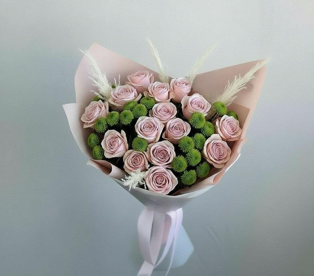 Букет цветов из: Розы и Хризантемы в Пригорске