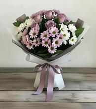 Букет цветов из:  Хризантемы и Розы #REPLACE_PRED# Пригорске