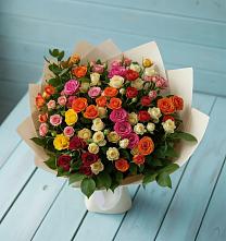 Букет Микс из разноцветных кустовых роз #REPLACE_PRED# Пригорске